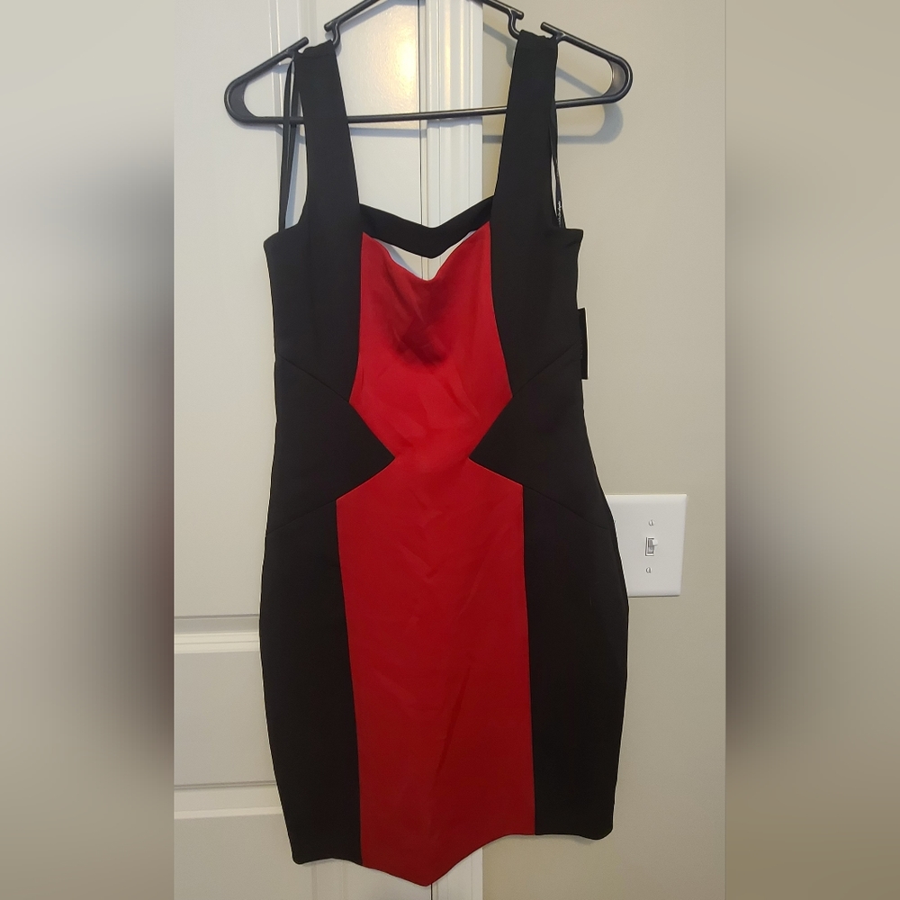 NWT GUESS LA Red & Black Mini Dress